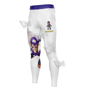 Mario Sports Waluigi White Mens Compression Legging