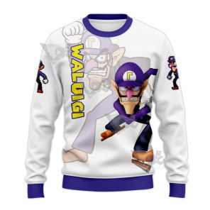 Mario Sports Waluigi White Sweatshirt