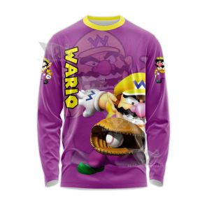 Mario Sports Wario Play Baseball Long Sleeve Shirt