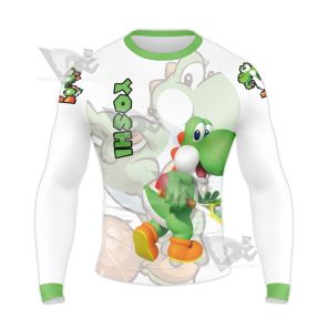 Mario Sports Yoshi Play Tennis Long Sleeve Compression Shirt