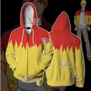 Martin Mystery Red And Yellow Cosplay Zip Up Hoodie