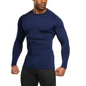 Mens Blue Long Sleeve Compression Shirts