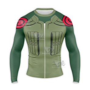 Might Guy Hokage Green Long Sleeve Compression Shirt