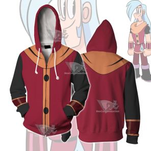 Mighty Magiswords Prohyas Warrior Red Cosplay Zip Up Hoodie