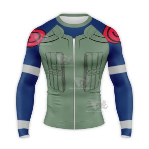 Minato Namikaze Hokage Green Long Sleeve Compression Shirt