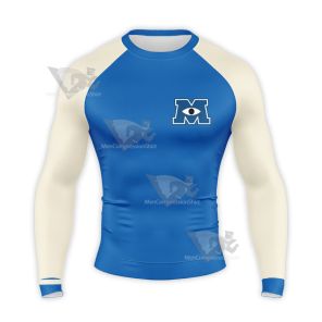 Monsters University Campus Blue Jacket Long Sleeve Compression Shirt