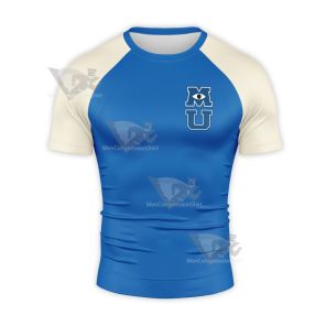 Monsters University Campus Blue Short Sleeve Compression Shirt