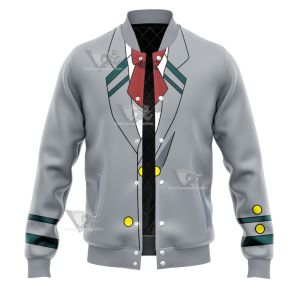 My Hero Academia Izuku Midoriya Deku Red Varsity Jacket