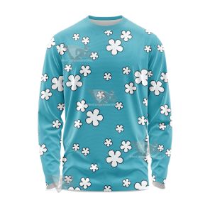 Nami Kimono Blue Flower Long Sleeve Shirt