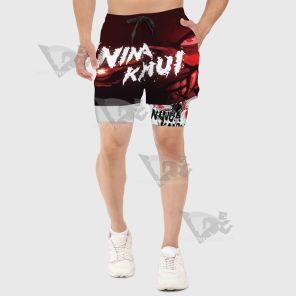 Ninja Kamui Red Men Compression Gym Short