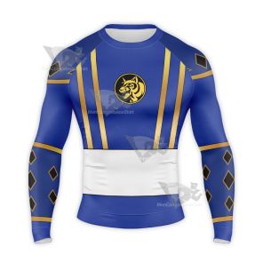 Ninja Rangers Blue Ranger Cosplay Long Sleeve Compression Shirt