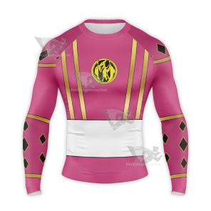 Ninja Rangers Pink Ranger Cosplay Long Sleeve Compression Shirt