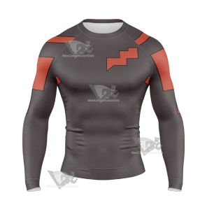 Oban Star Racers Rick Thunderbolt Red Long Sleeve Compression Shirt