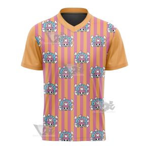 One Piece Chopper Skull Flag Pink Football Jersey