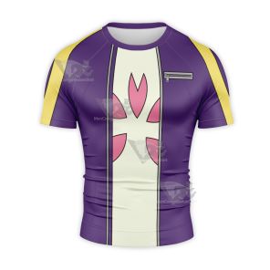 One Piece Doctor Kureha Purple Short Sleeve Compression Shirt