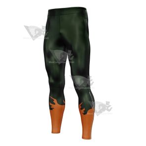 One Piece Jinbe Deep Green Mens Compression Legging