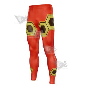 One Piece Luffy Orange Hexagon Mens Compression Legging