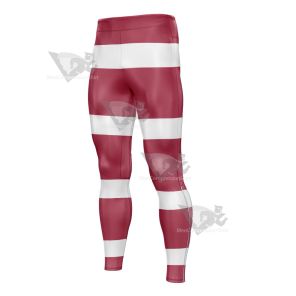 One Piece Luffy Pink And White Line Mens Compression Legging