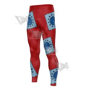 One Piece Luffy Red Patch Mens Compression Legging