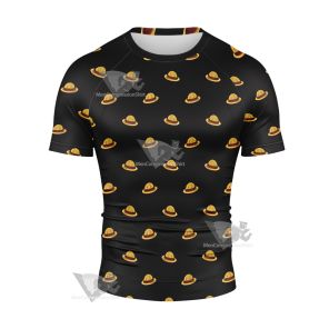 One Piece Monkey D Luffy Hat Short Sleeve Compression Shirt