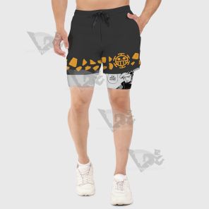 One Piece Trafalgar Law Black Men Compression Gym Short