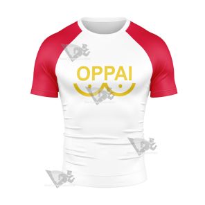 One Punch Man Saitama Oppai Short Sleeve Compression Shirt