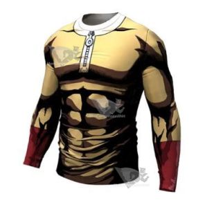 One Punch Man Serious Saitama Long Sleeve Premium Compresssion RashGuard