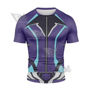 Overwatch Black Cat Sombra Rash Guard Compression Shirt