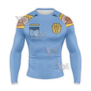 Paradise Pd Gina Jabowski Blue Cosplay Long Sleeve Compression Shirt