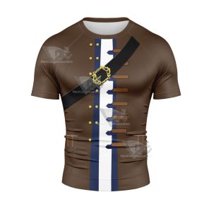 Pirates Of The Caribbean Jack Sparrow Short Sleeve Compression Shirt