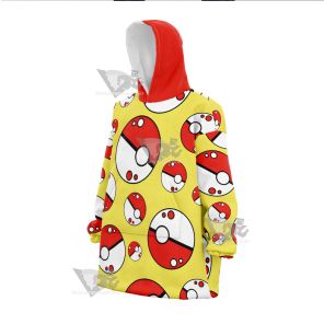 Pm Go Pokeball Yellow Snug Oversized Blanket Hoodie