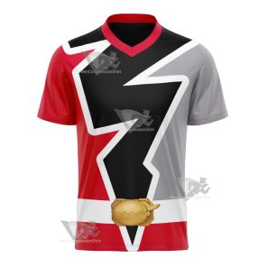 Power Rangers Dino Fury Red Ranger Football Jersey