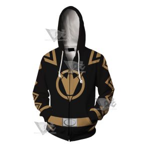 Power Rangers Dino Thunder Black Ranger Cosplay Zip Up Hoodie