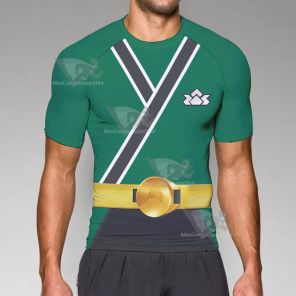 Power Rangers Samurai Green Short Sleeve Compression Shirt