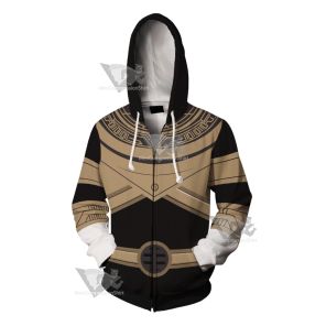 Power Rangers Zeo Gold Ranger Cosplay Zip Up Hoodie