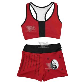 Red Tenjiku Women Compression Active Wear Set