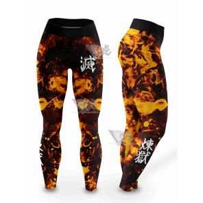 Rengoku Tie Dye Women Compression Leggings