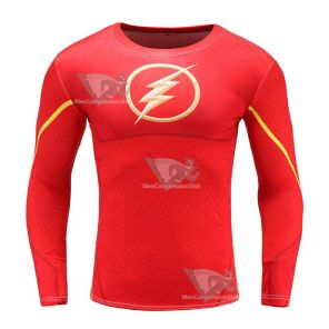 Retro Barry Allen Man Long Sleeve Compression Shirt