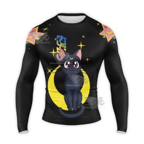 Sailor Moon Luna Cat Black Long Sleeve Compression Shirt