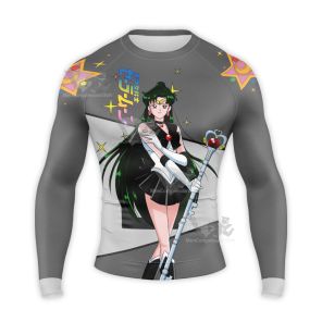 Sailor Moon Sailor Pluto Setsuna Meioh Grey Long Sleeve Compression Shirt