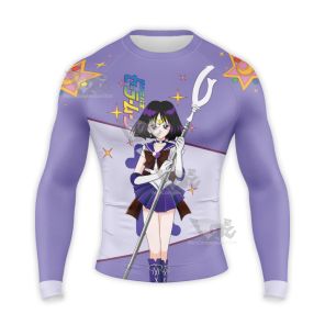 Sailor Moon Sailor Saturn Hotaru Tomoe Purple Long Sleeve Compression Shirt