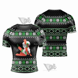 Santa Christmas Short Sleeve Rash Guard