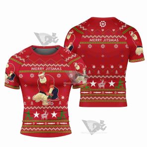 Santa Merry Jitsmas Short Sleeve Rash Guard