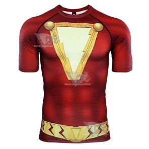 Shazam Short Sleeve Red Compression Shirt For Men