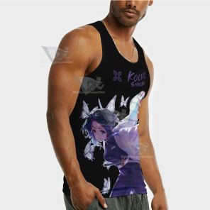 Shinobu Demon Slayer Purple Sleeveless Compression Shirt