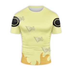 Six Paths Sage Hokage Yellow Short Sleeve Compression Shirt