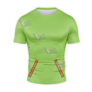 Sk8 The Infinity Miya Chinen Green Short Sleeve Compression Shirt