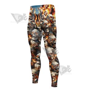 Skeleton In Flames Men Compression Legging