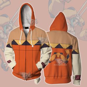 Skullgirls Cerebella Orange Cosplay Zip Up Hoodie