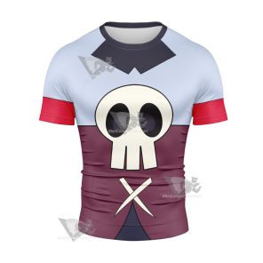 Skullgirls Squigly Skull Short Sleeve Compression Shirt